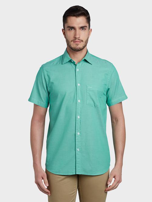 green solid casual shirt - 17606065 - Very Small Image - 1