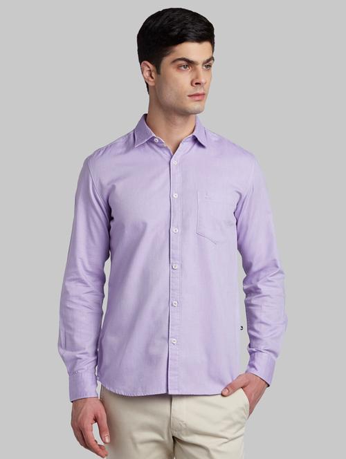 purple self design casual shirt - 17606099 - Very Small Image - 1