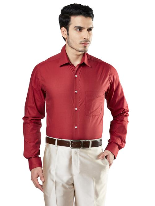red solid formal shirt - 17606225 - Very Small Image - 1