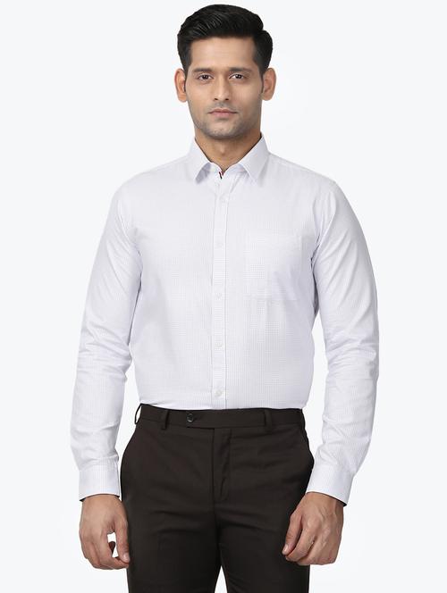 white printed formal shirt - 17606347 - Very Small Image - 1