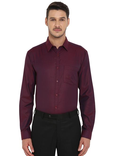 maroon checkered formal shirt - 17606412 - Very Small Image - 1