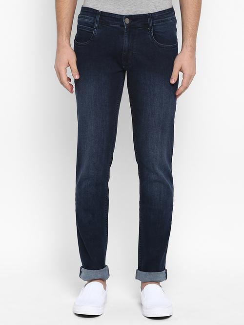 dark blue light washed denim jeans - 17606470 - Very Small Image - 1