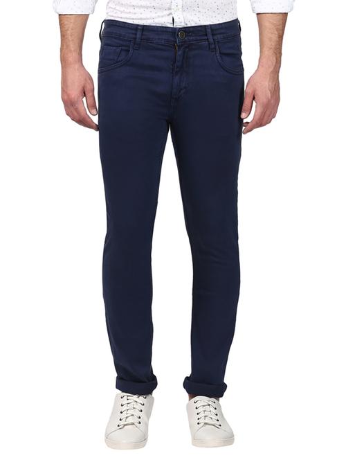 navy blue plain denim jeans - 17606502 - Very Small Image - 1