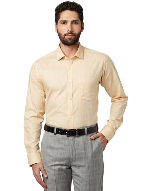 yellow checkered formal shirt - 17606529 - Very Small Image - 1