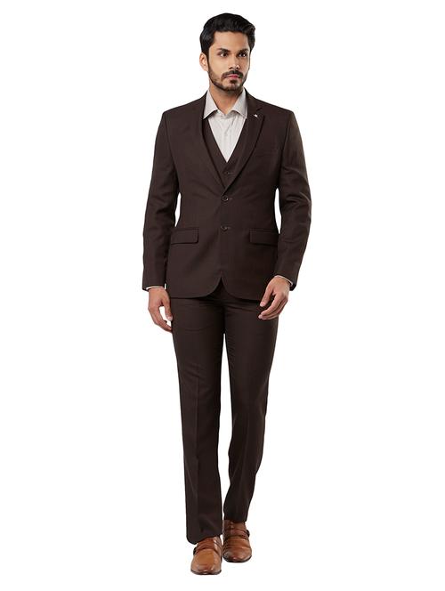 brown checkered three piece suit - 17606984 - Very Small Image - 1