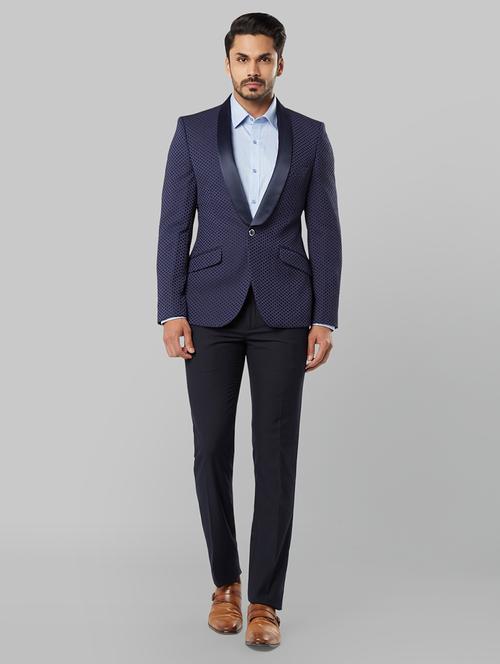 blue self design tuxedo - 17606997 - Very Small Image - 1