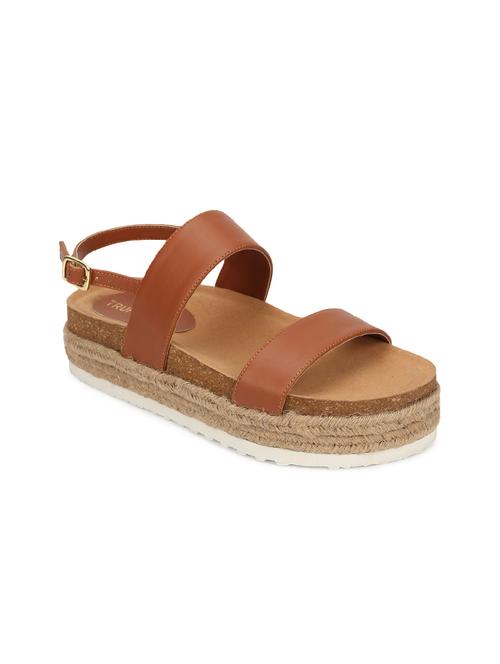 tan pu slip on sandals - 17607115 - Very Small Image - 1