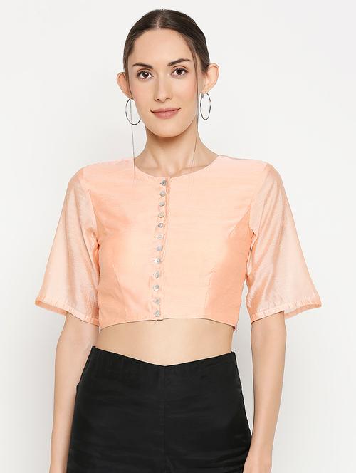 pink art silk solid blouse - 17607203 - Very Small Image - 1
