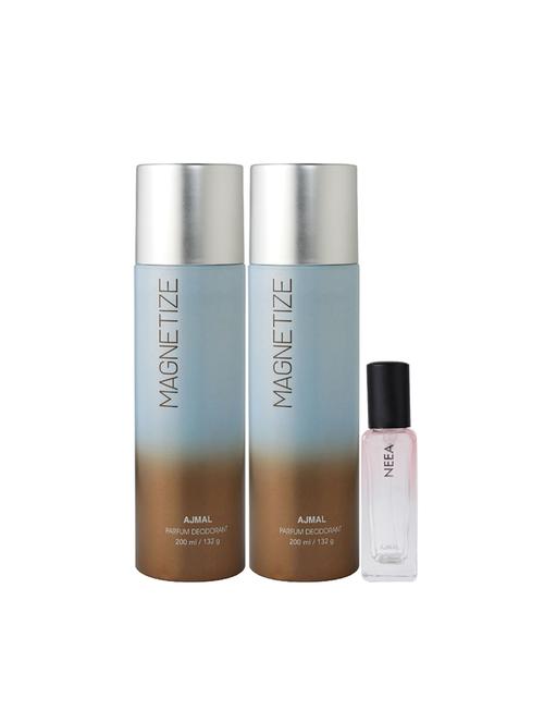ajmal 2 magnetize deo each 200ml & neea edp 20ml (total 420ml) for unisex + 2 parfum testers - 17607233 - Very Small Image - 1