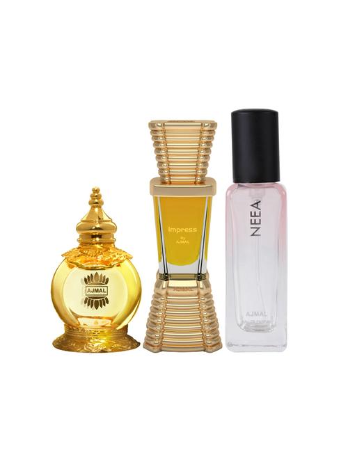 ajmal mukhallat al wafa cp 12ml and impress cp 10ml & neea edp 20ml (total 42ml) for unisex + 2 parfum testers - 17607249 - Very Small Image - 1
