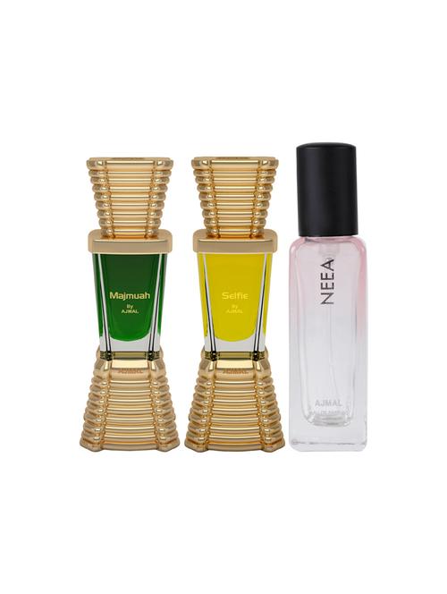 ajmal mjmua 10ml and selfie cp each 10ml & neea edp 20ml (total 40ml) for unisex + 2 parfum testers - 17607261 - Very Small Image - 1