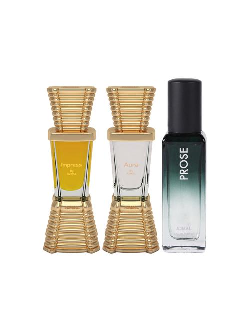 ajmal impress and aura each of 10ml & prose edp 20ml (total 30ml) for unisex + 2 parfum testers - 17607328 - Very Small Image - 1
