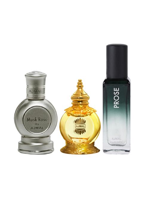 ajmal musk rose and mukhallat al wafa each of 12ml & prose edp 20ml (total 44ml) for unisex + 2 parfum testers - 17607331 - Very Small Image - 1
