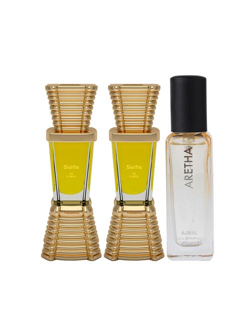 ajmal selfie and aura each of 10ml cp & aretha edp 20ml (total 30ml) for unisex + 2 parfum testers - 17607412 - Very Small Image - 1