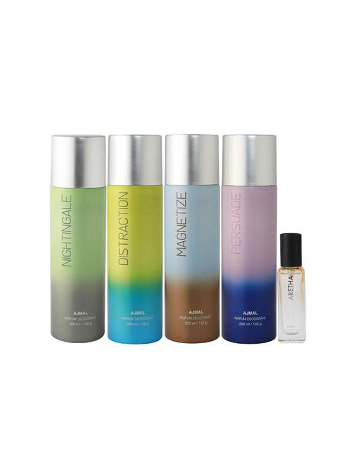 ajmal nightingale & distraction & magnetize & persuade deo each 200ml & aretha edp 20ml for unisex - 17607453 - Very Small Image - 1