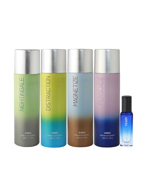 ajmal nightingale & distraction & magnetize & persuade deo each 200ml & yearn edp 20ml for unisex - 17607541 - Very Small Image - 1
