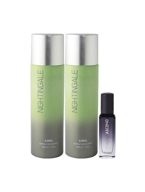 ajmal 2 nightingale deo each 200ml & ascend edp 20ml (total 420ml) for unisex + 2 parfum testers - 17607586 - Very Small Image - 1
