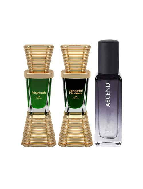 ajmal majmua and jannatul firdaus each of 10ml & ascend edp 20ml (total 30ml) for unisex + 2 parfum testers - 17607594 - Very Small Image - 1