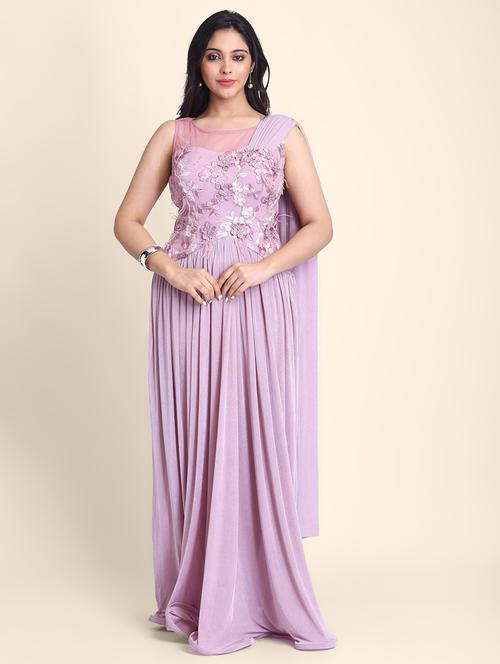 sequined draped saree with blouse - 17607770 - Very Small Image - 1