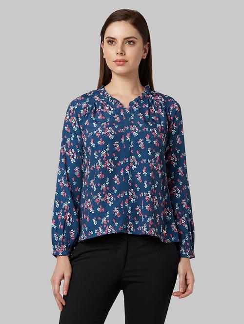 v-neck floral top - 17608029 - Very Small Image - 1
