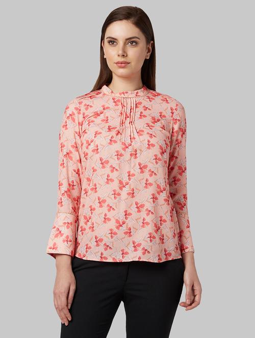 mock neck floral top - 17608031 - Very Small Image - 1