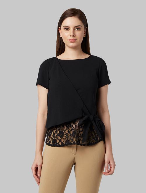 round neck wrap top - 17608048 - Very Small Image - 1