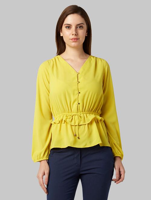 drawstring waist solid top - 17608094 - Very Small Image - 1