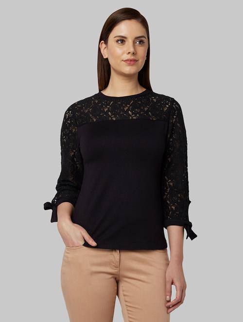 tie up neck solid top - 17608119 - Very Small Image - 1