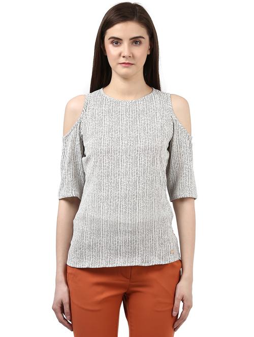 cold shoulder striped top - 17608161 - Very Small Image - 1