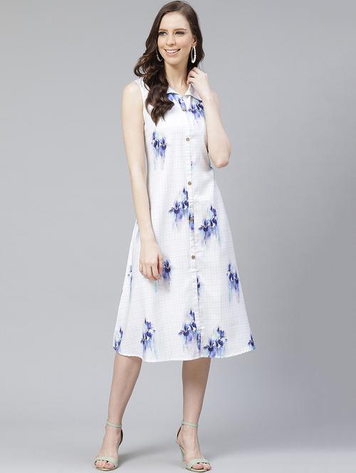 floral flared ethnic dress - 17608728 - Very Small Image - 1