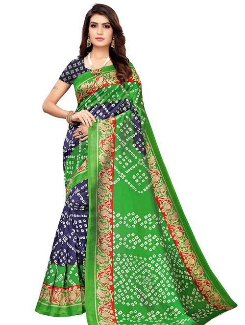 bandhani printed saree with blouse - 17609265 - Very Small Image - 1