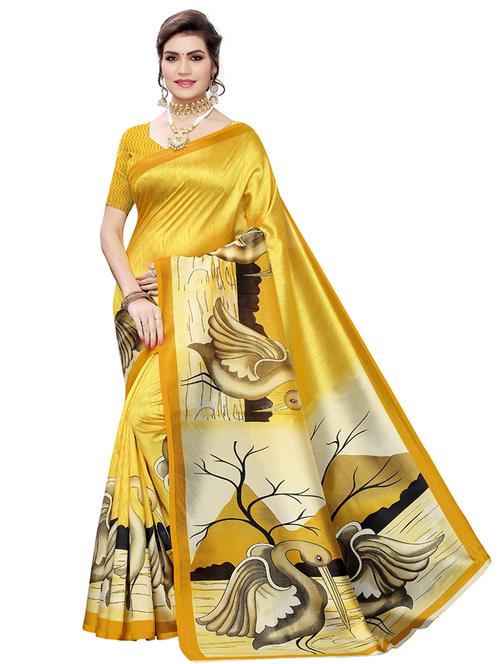 conversational printed saree with blouse - 17609299 - Very Small Image - 1