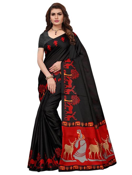 conversational printed saree with blouse - 17609309 - Very Small Image - 1