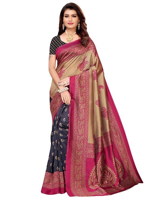 paisley half & half saree with blouse - 17609329 - Very Small Image - 1