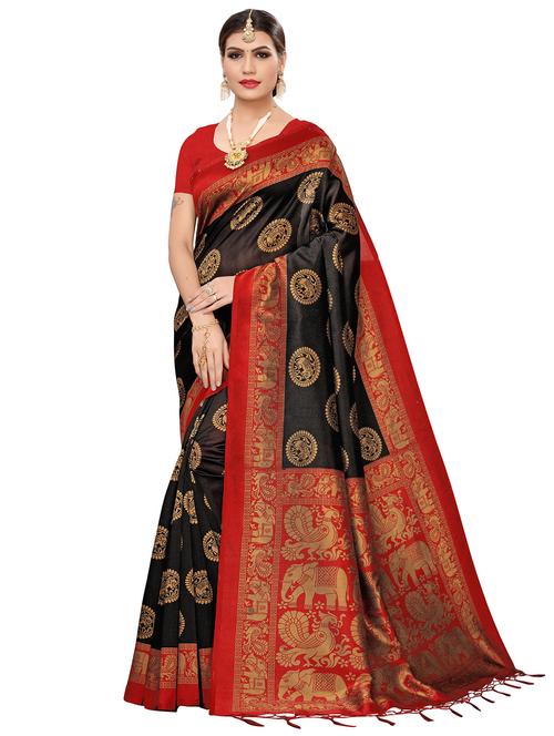 conversational printed saree with blouse - 17609359 - Very Small Image - 1