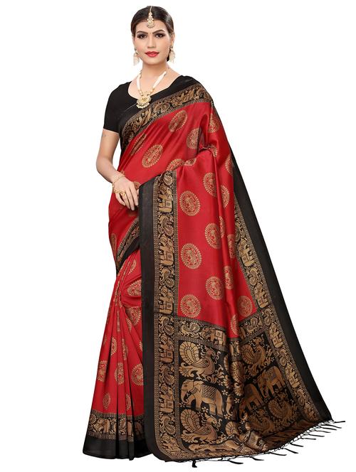 conversational printed saree with blouse - 17609360 - Very Small Image - 1