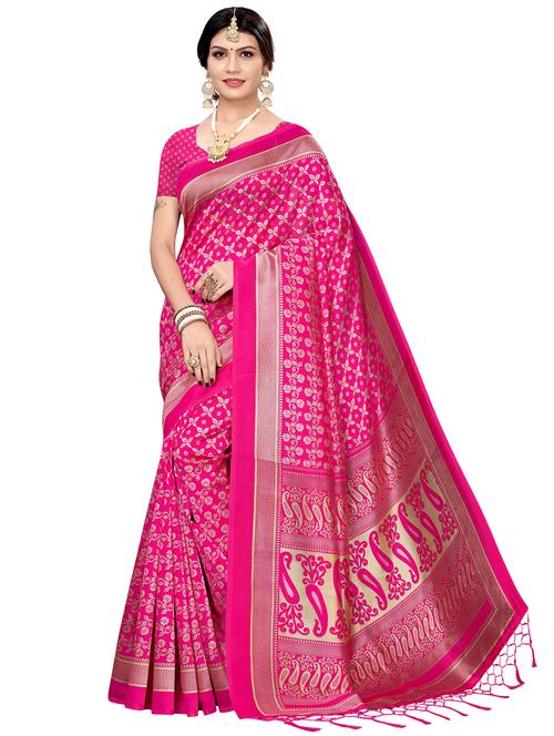 floral printed saree with blouse - 17609367 - Very Small Image - 1