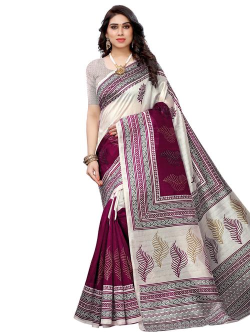 floral printed saree with blouse - 17609492 - Very Small Image - 1
