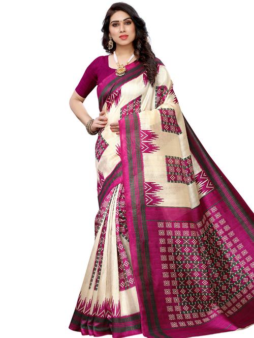 ikat printed saree - 17609495 - Very Small Image - 1