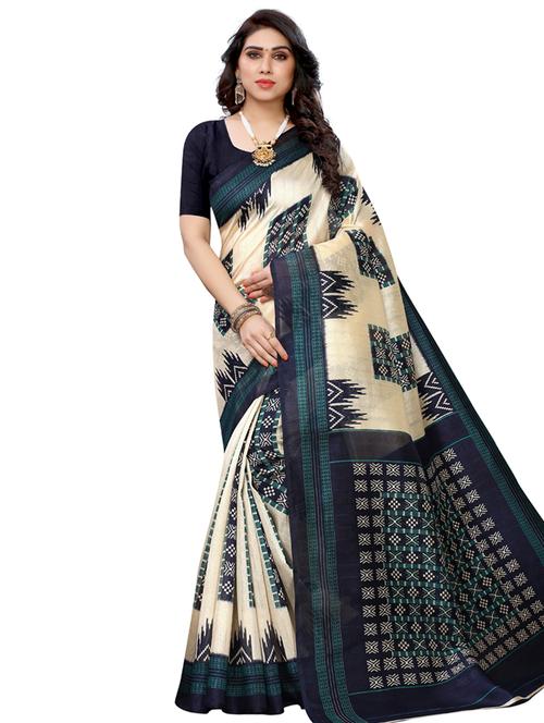 ikat printed saree with blouse - 17609496 - Very Small Image - 1