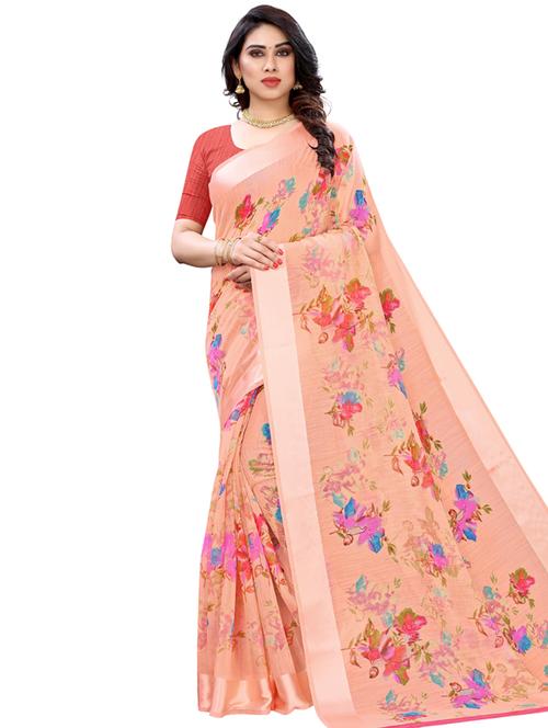 floral printed saree - 17609508 - Very Small Image - 1