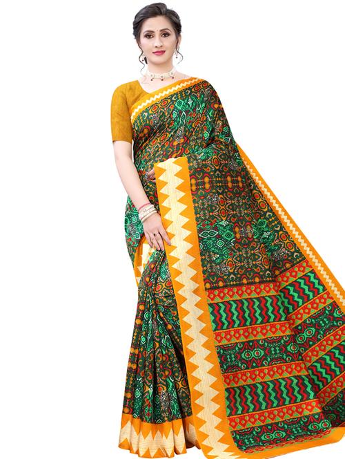 ikat printed saree with blouse - 17609521 - Very Small Image - 1
