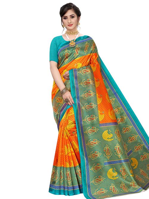 conversational printed saree with blouse - 17609566 - Very Small Image - 1