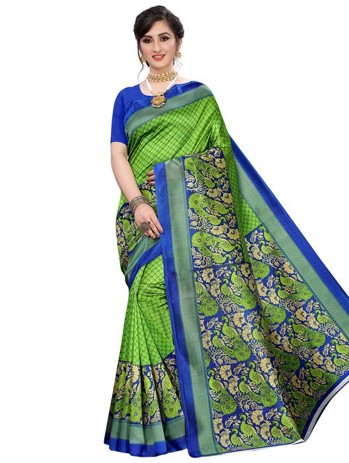 floral printed saree with blouse - 17609579 - Very Small Image - 1