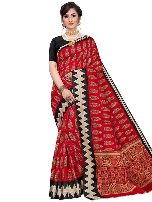 floral printed saree with blouse - 17609592 - Very Small Image - 1