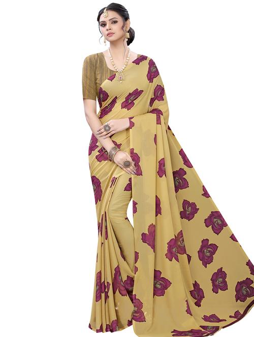 floral printed saree with blouse - 17609603 - Very Small Image - 1