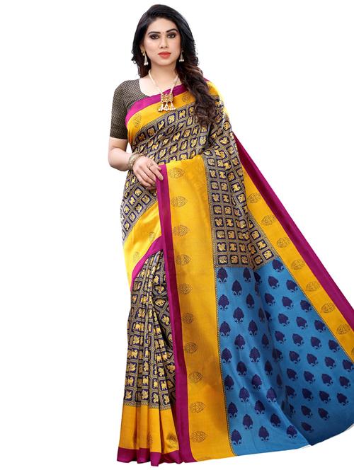conversational printed saree with blouse - 17609605 - Very Small Image - 1