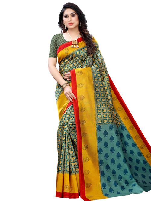 conversational printed saree with blouse - 17609608 - Very Small Image - 1