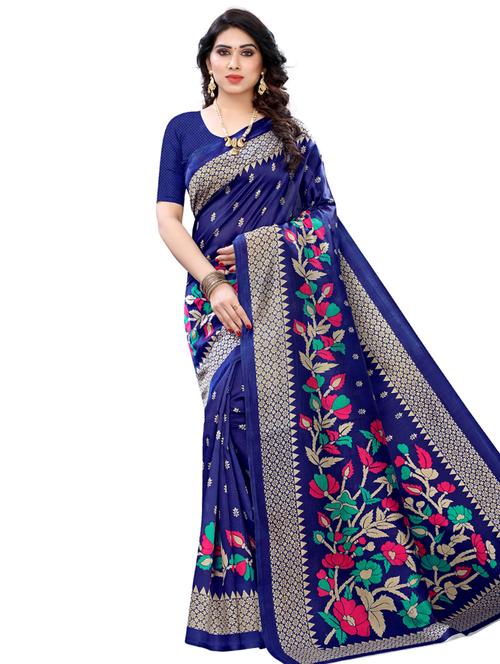 floral printed saree - 17609630 - Very Small Image - 1