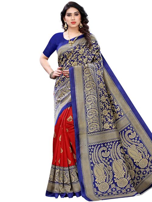 floral printed saree with blouse - 17609632 - Very Small Image - 1